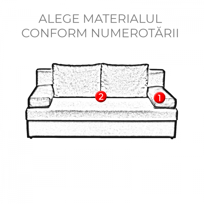 Canapea ANA extensibila, 3 locuri, cu lada depozitare, 185x82x80 cm - ExpoMob [2]