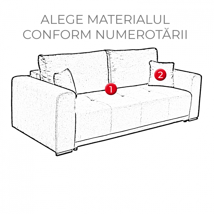 Canapea BERNA extensibila, 3 locuri, cu arcuri si lada depozitare, 238x108x77 cm - ExpoMob [3]