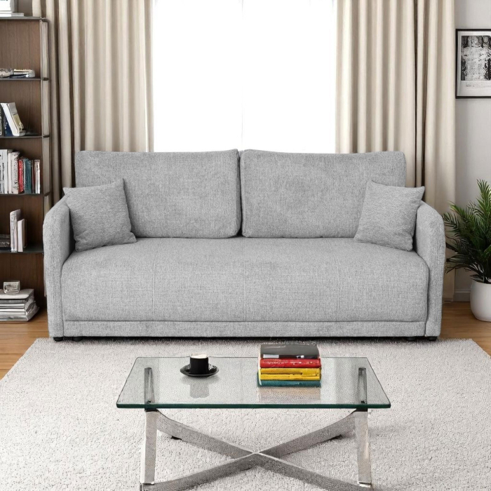 Canapea BERNA S extensibila, 3 locuri, cu arcuri si lada depozitare, 210x110x90 cm - ExpoMob [5]