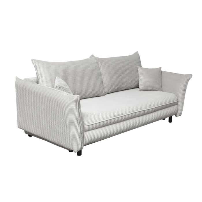 Canapea CAMILLE extensibila, 3 locuri, cu arcuri si lada depozitare, bej deschis, 238x115x95 cm [2]