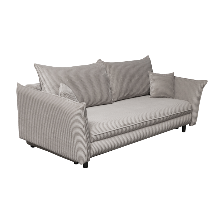 Canapea CAMILLE extensibila, 3 locuri, cu arcuri si lada depozitare, bej inchis, 238x115x95 cm [2]