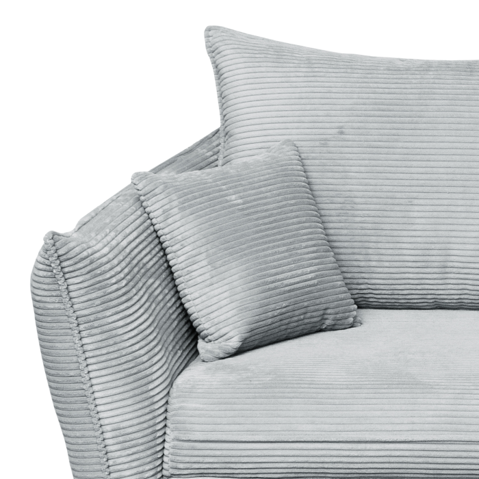 Canapea CAMILLE extensibila, 3 locuri, cu arcuri si lada depozitare, gri deschis, 238x115x95 cm [6]