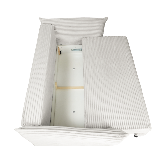 Canapea CAMILLE T extensibila, 3 locuri, cu arcuri si lada depozitare, bej, 238x115x95 cm [5]