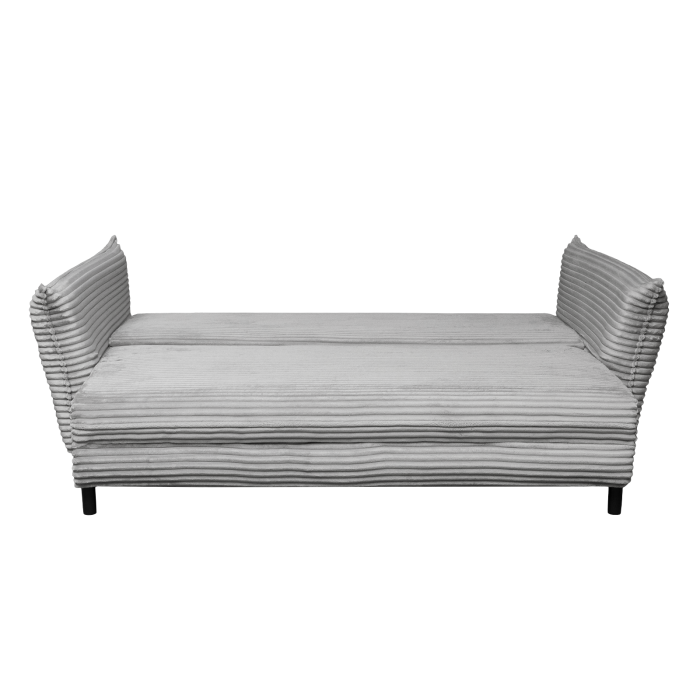 Canapea CAMILLE T extensibila, 3 locuri, cu arcuri si lada depozitare, gri deschis, 238x115x95 cm [4]