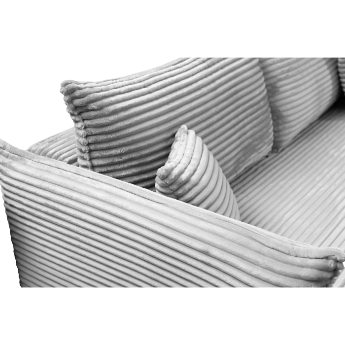 Canapea CAMILLE T extensibila, 3 locuri, cu arcuri si lada depozitare, gri deschis, 238x115x95 cm [6]