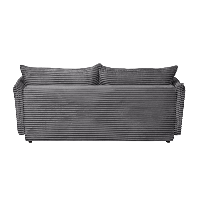 Canapea CAMILLE T extensibila, 3 locuri, cu arcuri si lada depozitare, gri inchis, 238x115x95 cm [3]