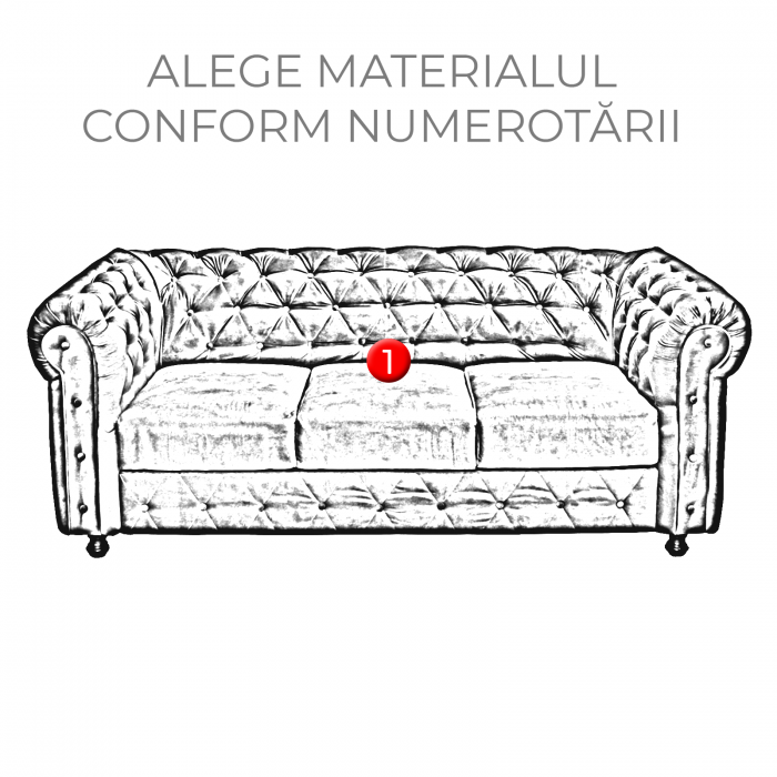 Canapea CHESTERFIELD extensibila, 3 locuri, cu arcuri si lada depozitare, 205x90x80 cm - ExpoMob [2]