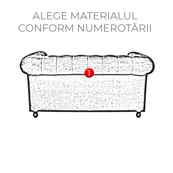 Canapea CHESTERFIELD fixa, 2 locuri, cu arcuri, 168x90x80 cm - ExpoMob [4]