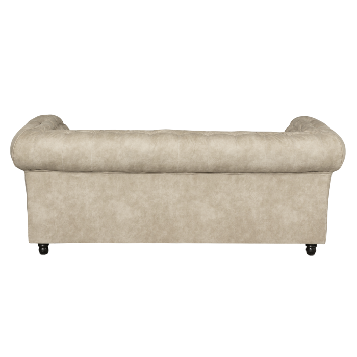 Canapea CHESTERFIELD fixa, 3 locuri, cu arcuri, bej, 205x90x80 cm [3]