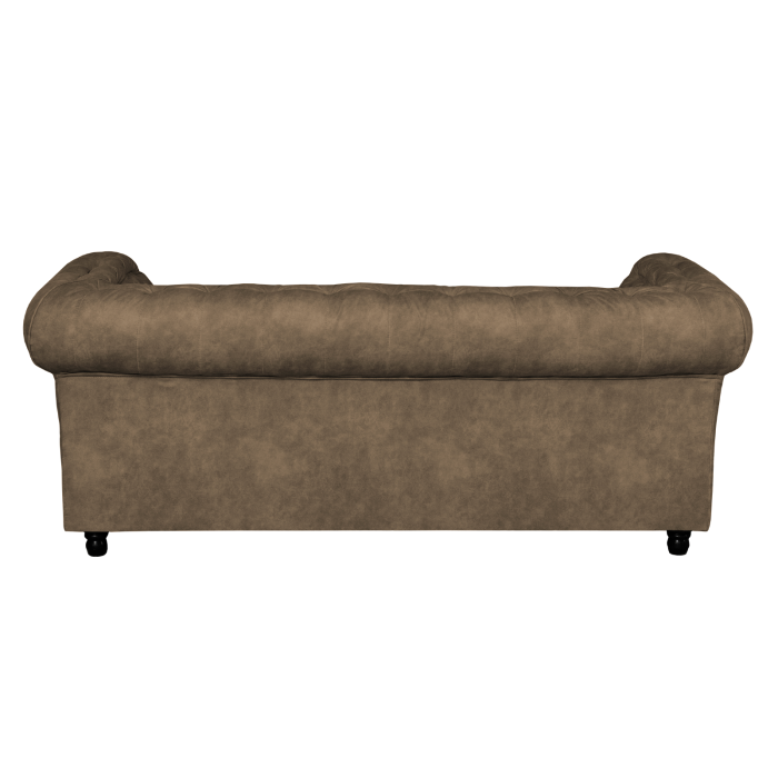 Canapea CHESTERFIELD fixa, 3 locuri, cu arcuri, maro deschis, 205x90x80 cm [3]