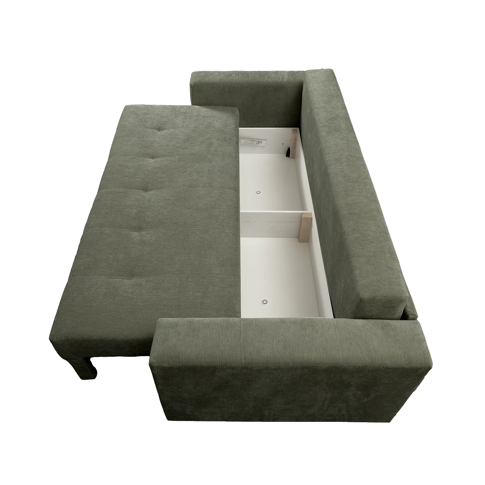 Canapea extensibila ARI235, 3 locuri, cu arcuri, kaki, 235x110x77 cm [5]