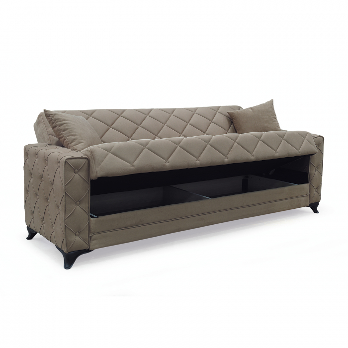 Canapea extensibila HEGEL, 3 locuri, cu arcuri si lada pentru depozitare, 228x85x85 cm - ExpoMob [3]