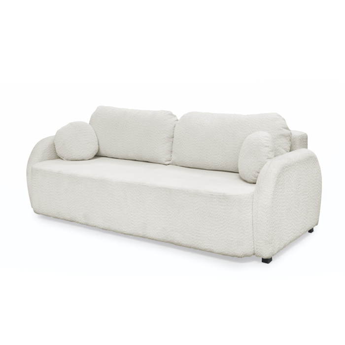 Canapea extensibila NOVA, 3 locuri, cu arcuri si lada depozitare, alb, 226x103x90 cm [4]