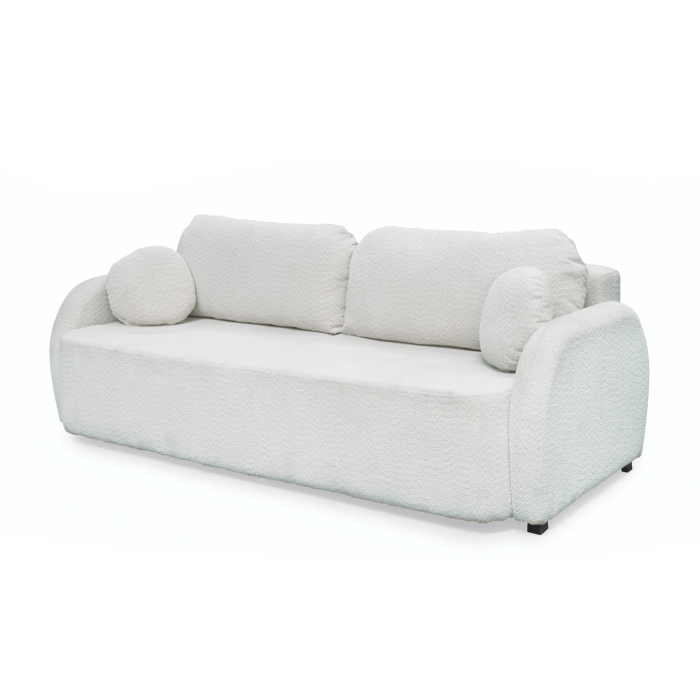 Canapea extensibila NOVA, 3 locuri, cu arcuri si lada depozitare, crem, 226x103x90 cm [4]
