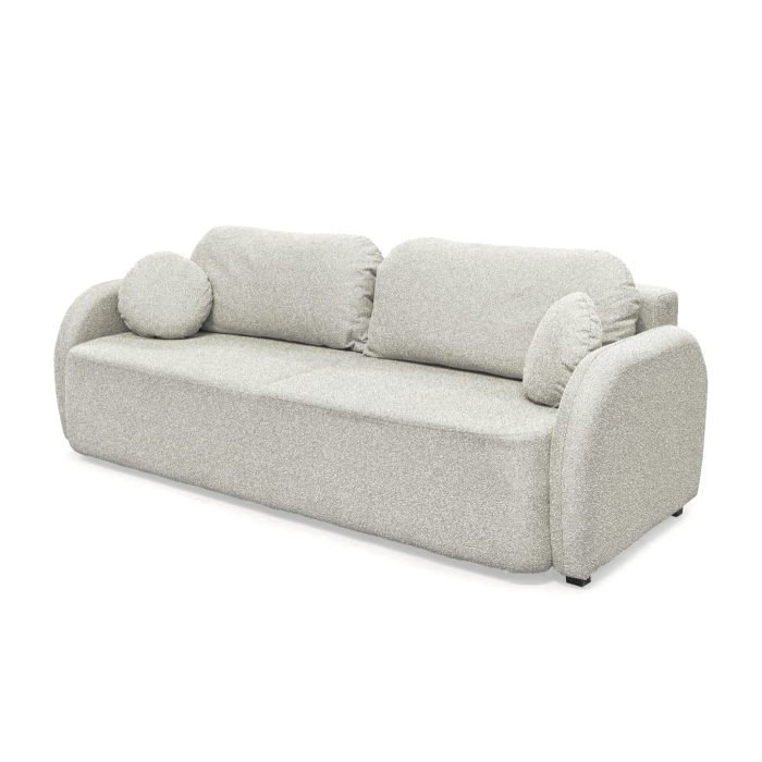 Canapea extensibila NOVA, 3 locuri, cu arcuri si lada depozitare, gri, 226x103x90 cm [4]