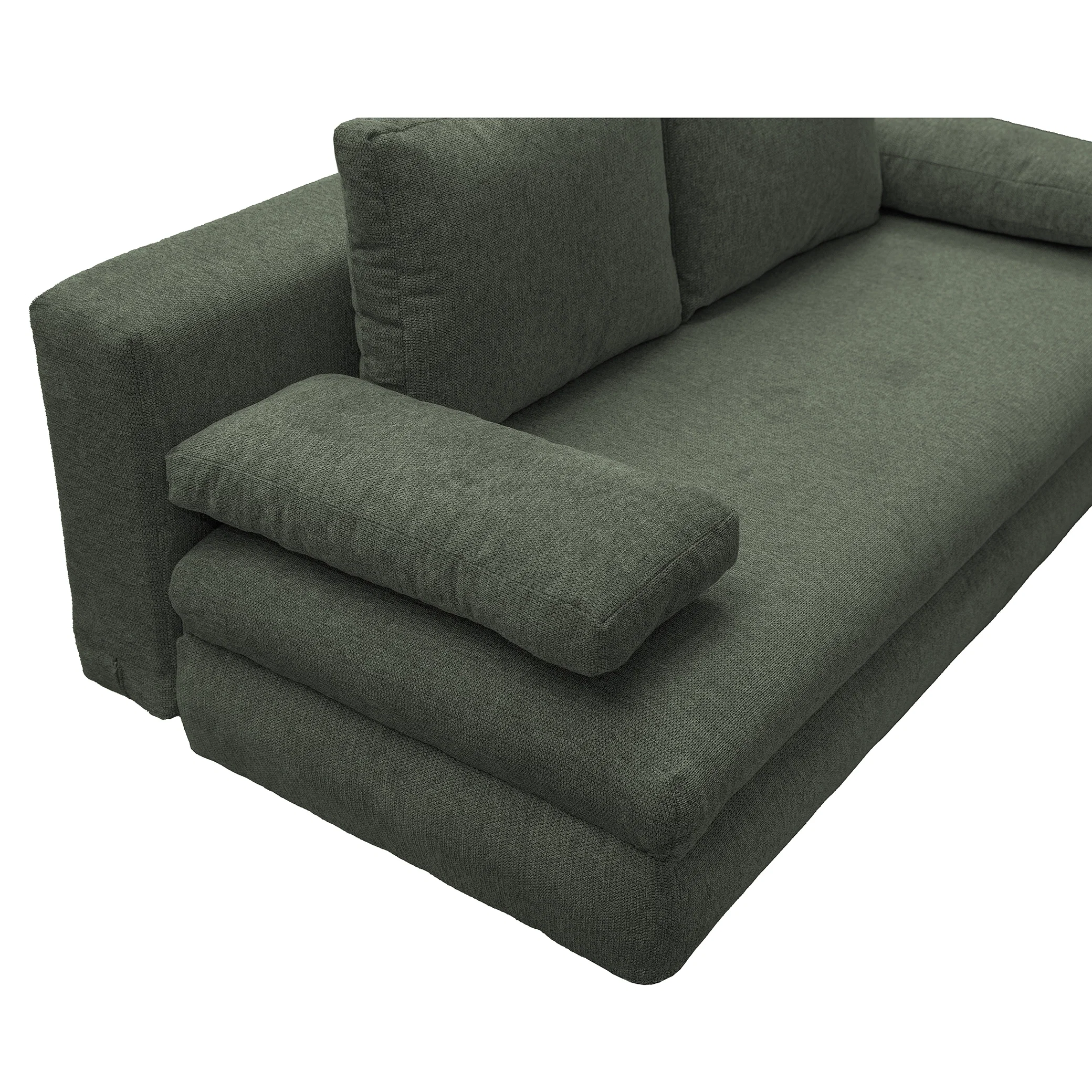 Canapea extensibila OLIMP, 3 locuri, cu arcuri si lada depozitare, verde, 203x100x85 cm [7]