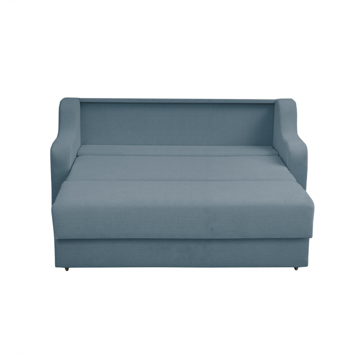 Canapea GINA XL II extensibila, 3 locuri, cu arcuri si lada depozitare, albastru deschis, 190x100x95 cm [2]