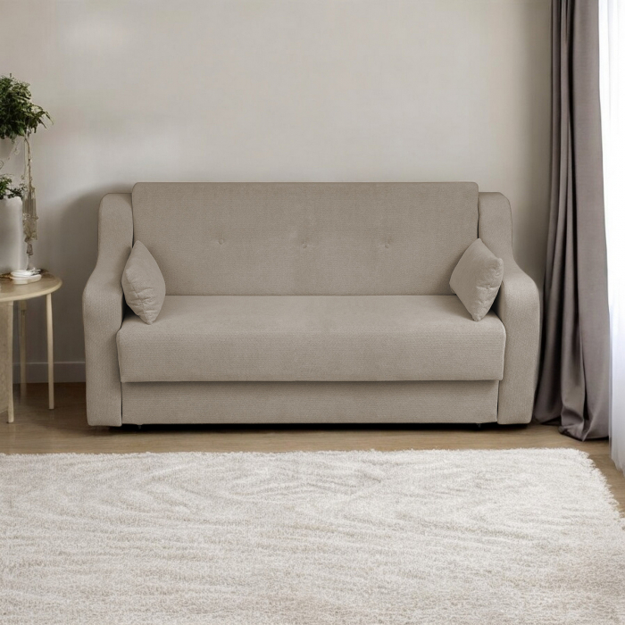 Canapea GINA XL II extensibila, 3 locuri, cu arcuri si lada depozitare, crem, 190x100x95 cm [5]