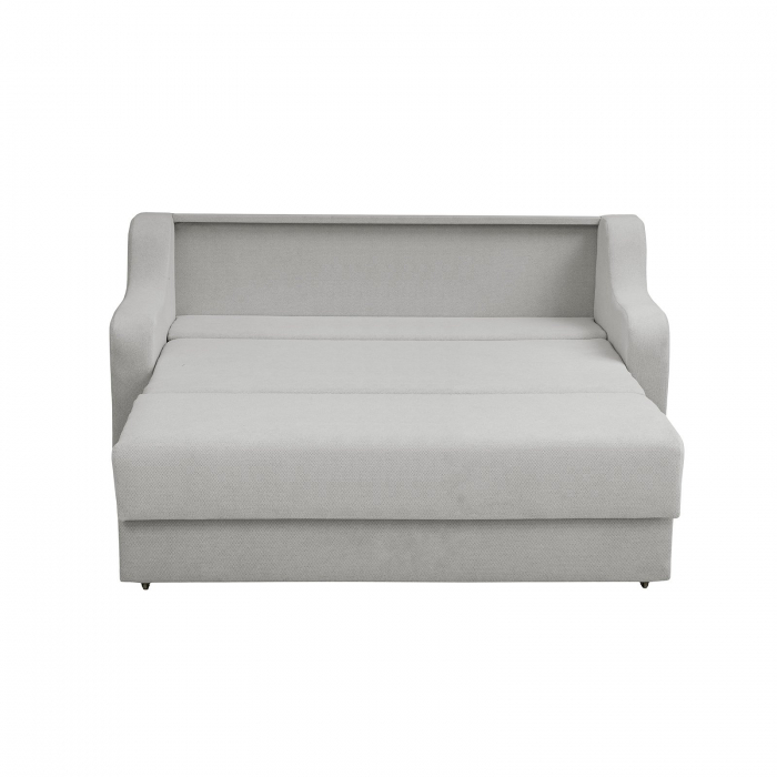 Canapea GINA XL II extensibila, 3 locuri, cu arcuri si lada depozitare, gri deschis, 190x100x95 cm [2]