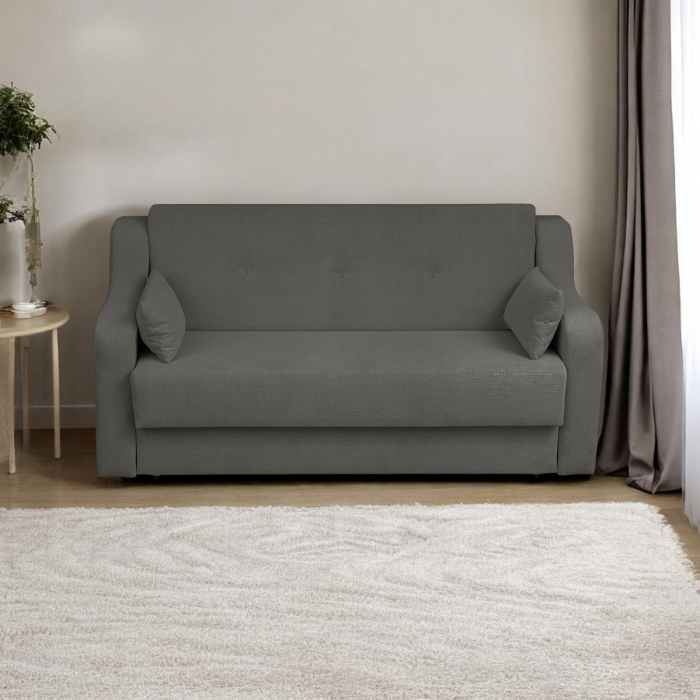 Canapea GINA XL II extensibila, 3 locuri, cu arcuri si lada depozitare, gri inchis, 190x100x95 cm [5]