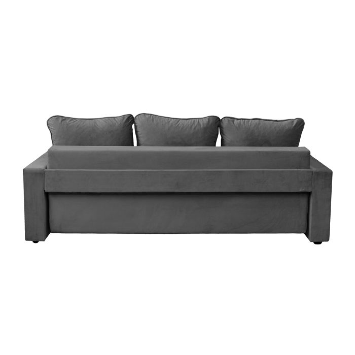 Canapea NICO II extensibila, 3 locuri, cu arcuri si lada depozitare, gri inchis, 220x85x75 cm [5]