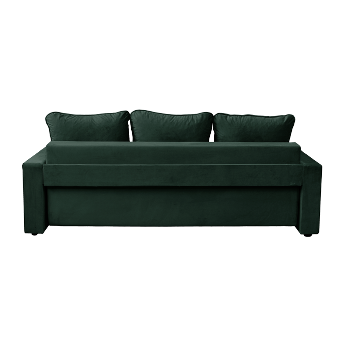 Canapea NICO II extensibila, 3 locuri, cu arcuri si lada depozitare, verde inchis, 220x85x75 cm [5]