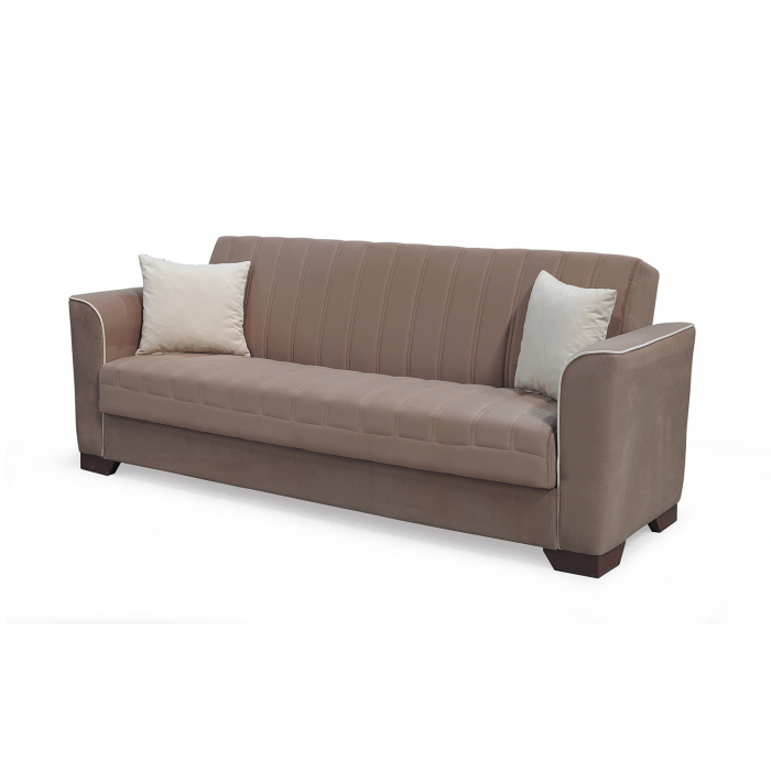 Canapea QUEEN extensibila, 3 locuri, cu arcuri si lada depozitare, 218x70x80 cm - ExpoMob [2]