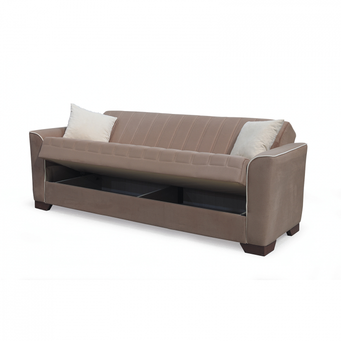Canapea QUEEN extensibila, 3 locuri, cu arcuri si lada depozitare, 218x70x80 cm - ExpoMob [3]
