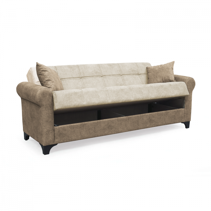 Canapea SALLY extensibila, 3 locuri, cu arcuri si lada depozitare, 215x80x83 cm - ExpoMob [3]