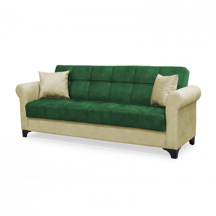 Canapea SALLY extensibila, 3 locuri, cu arcuri si lada depozitare, 215x80x83 cm - ExpoMob [2]