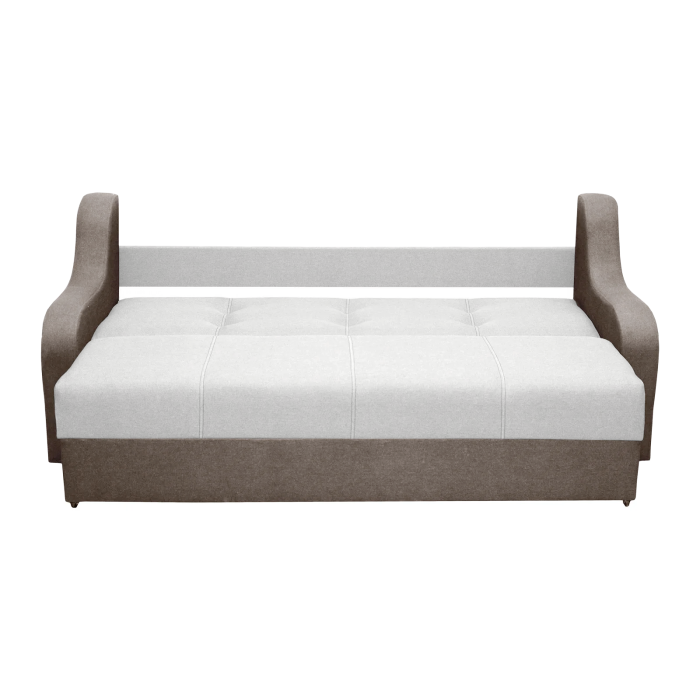 Canapea VALY II extensibila, 3 locuri, cu lada depozitare, maro deschis + gri deschis, 215x90x95 cm [2]