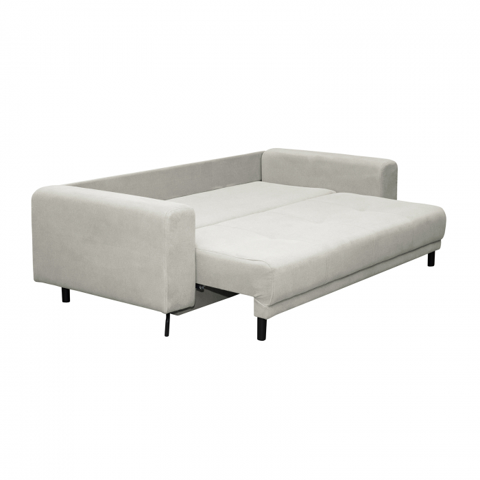 Canapea VEGA POINT extensibila, 3 locuri, cu arcuri si lada depozitare, gri, 237x110x73 cm - ExpoMob [4]