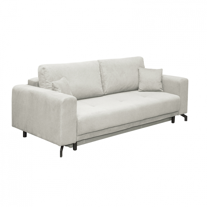 Canapea VEGA POINT extensibila, 3 locuri, cu arcuri si lada depozitare, gri, 237x110x73 cm - ExpoMob [5]