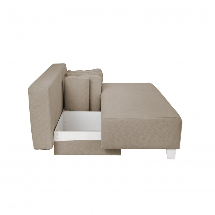 Canapea YASMIN II extensibila, 3 locuri, cu arcuri si lada depozitare, crem, 190x100x90 cm [5]