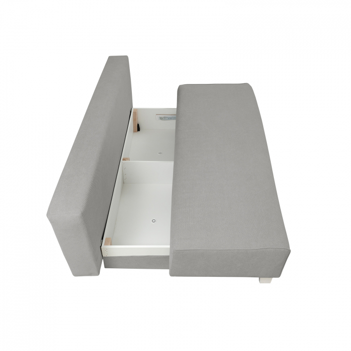 Canapea YASMIN II extensibila, 3 locuri, cu arcuri si lada depozitare, gri deschis, 190x100x90 cm [4]