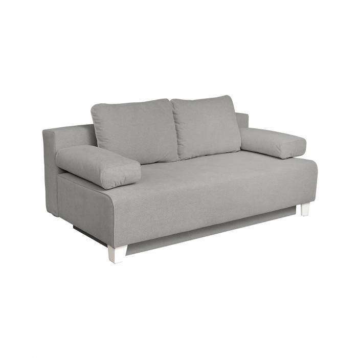 Canapea YASMIN II extensibila, 3 locuri, cu arcuri si lada depozitare, gri deschis, 190x100x90 cm [2]