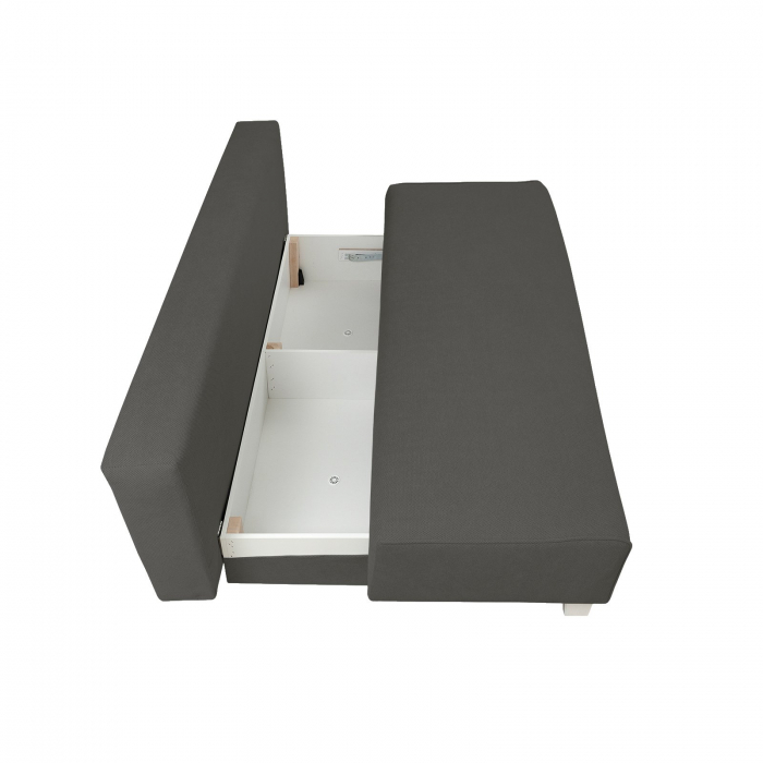 Canapea YASMIN II extensibila, 3 locuri, cu arcuri si lada depozitare, gri inchis, 190x100x90 cm [4]