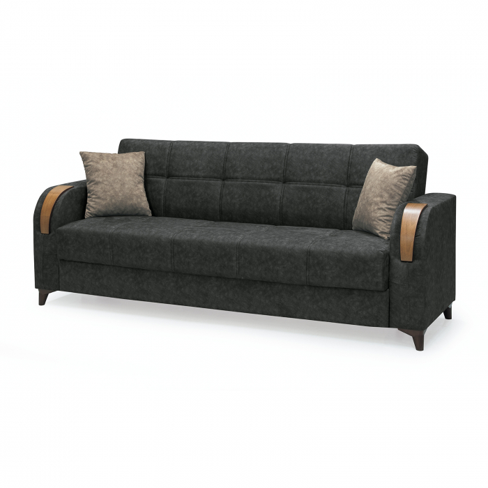 Canapea ZETA extensibila, 3 locuri, cu arcuri si lada depozitare, 225x84x85 cm - ExpoMob [2]