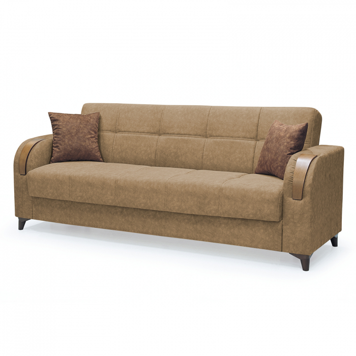 Canapea ZETA extensibila, 3 locuri, cu arcuri si lada depozitare, 225x84x85 cm - ExpoMob [2]