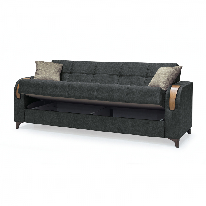 Canapea ZETA extensibila, 3 locuri, cu arcuri si lada depozitare, 225x84x85 cm - ExpoMob [3]