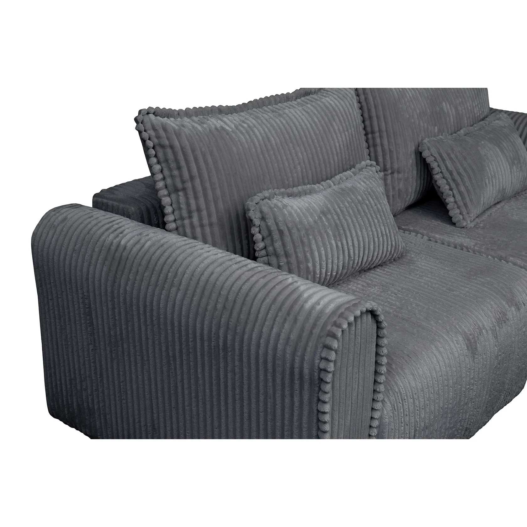Coltar/Canapea extensibil BELLAGIO, cu arcuri si lada depozitare, colt interschimbabil, gri inchis, 250x125/165x95 cm [7]
