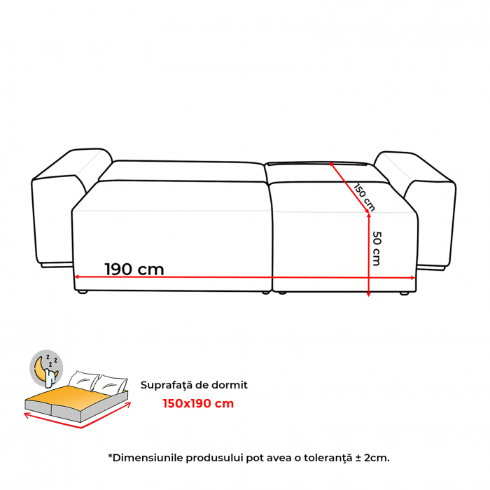 Coltar/Canapea BEGA extensibil, cu arcuri si lada depozitare, colt interschimbabil, 240x153x80 cm - ExpoMob [5]