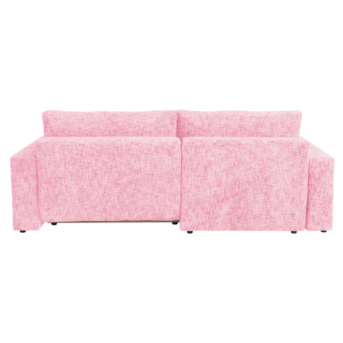 Coltar DALLAS ONE extensibil, cu lada depozitare, colt interschimbabil, roz, 258x173x90 cm [6]