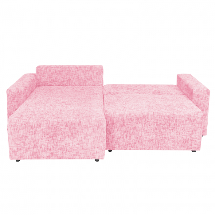 Coltar DALLAS ONE extensibil, cu lada depozitare, colt interschimbabil, roz, 258x173x90 cm [3]