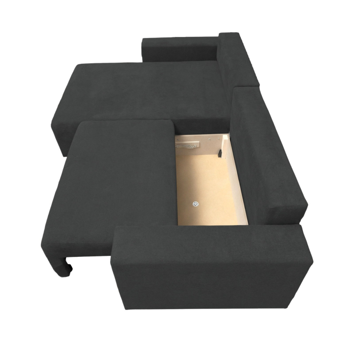 Coltar extensibil DALLAS ONE, cu lada depozitare, colt interschimbabil, antracit, 258x173x90 cm [4]