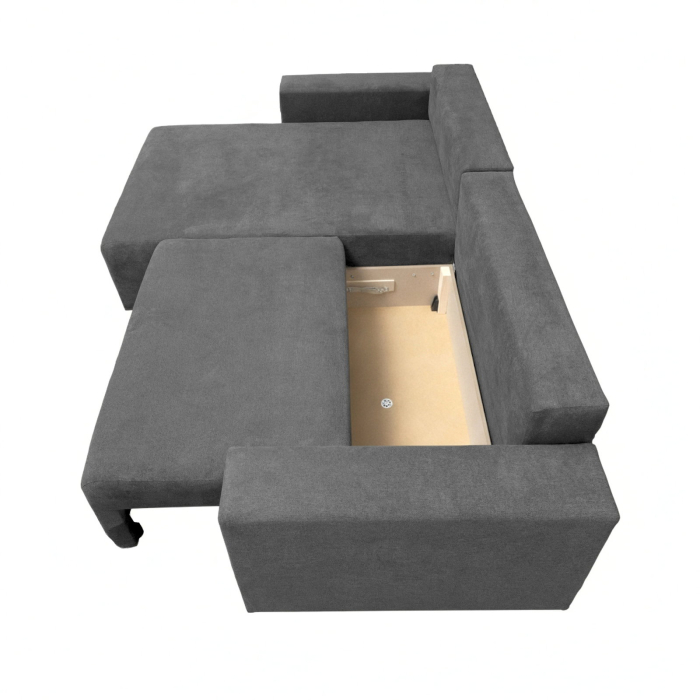 Coltar extensibil DALLAS ONE, cu lada depozitare, colt interschimbabil, gri, 258x173x90 cm [4]