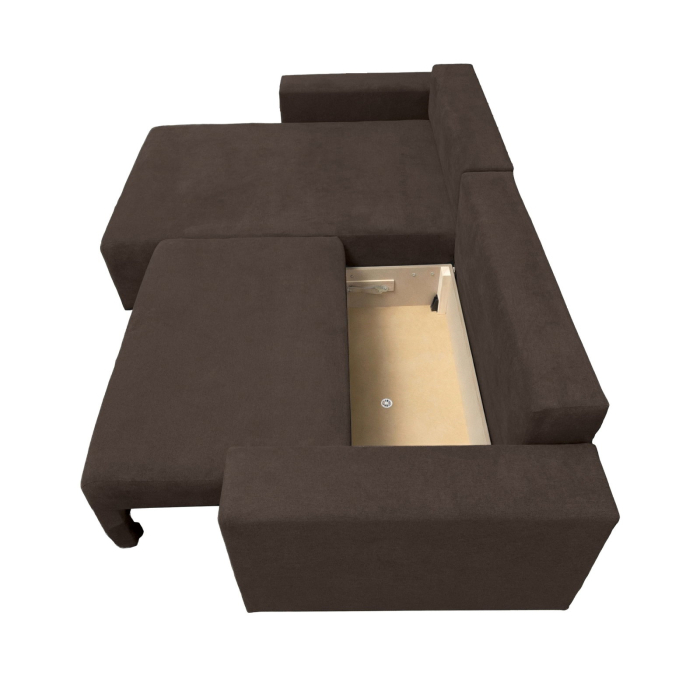 Coltar extensibil DALLAS ONE, cu lada depozitare, colt interschimbabil, maro, 258x173x90 cm [4]