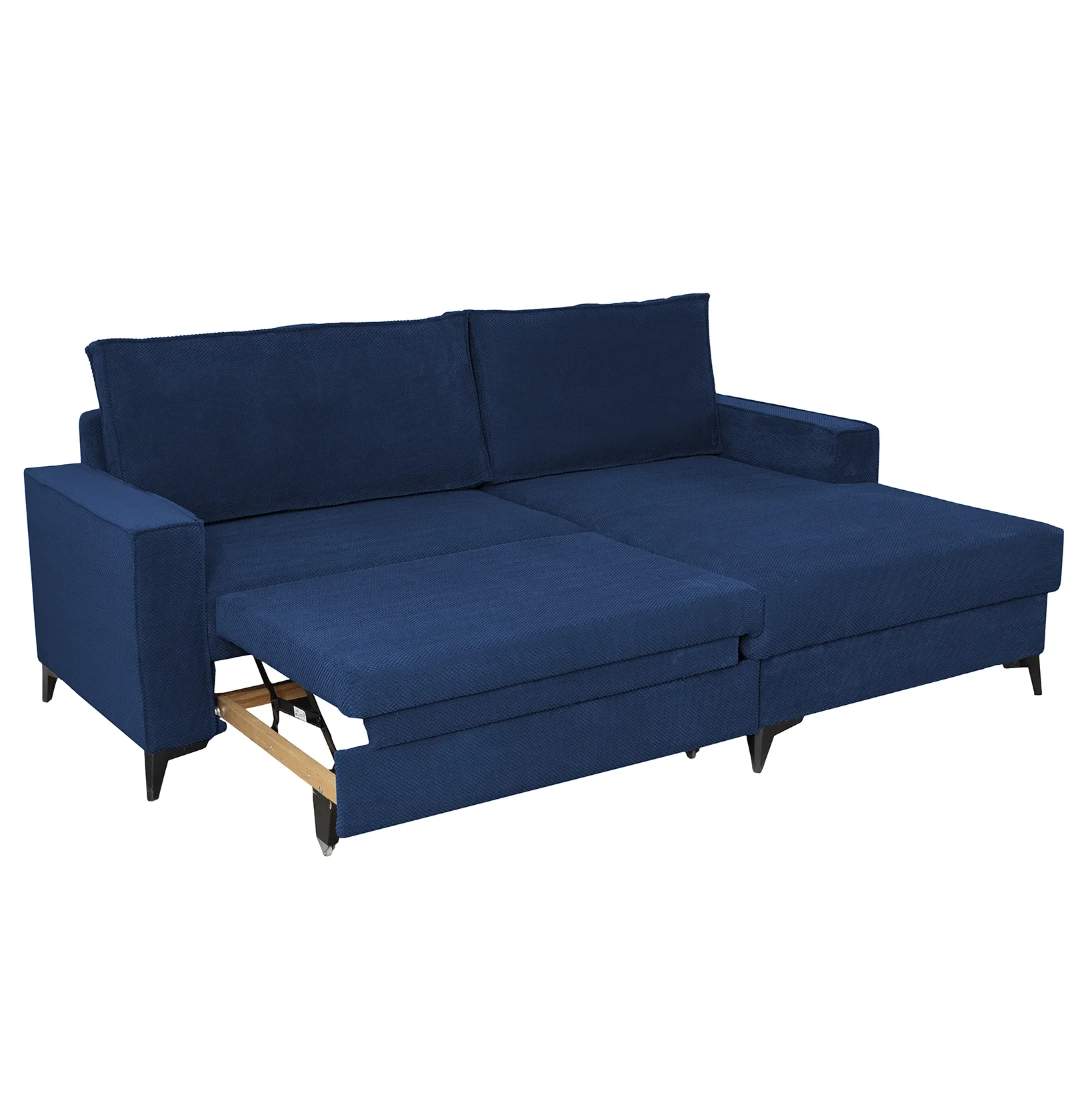 Coltar extensibil FREDERIC, cu arcuri si lada depozitare, colt dreapta, albastru, 235x160x95 cm [4]