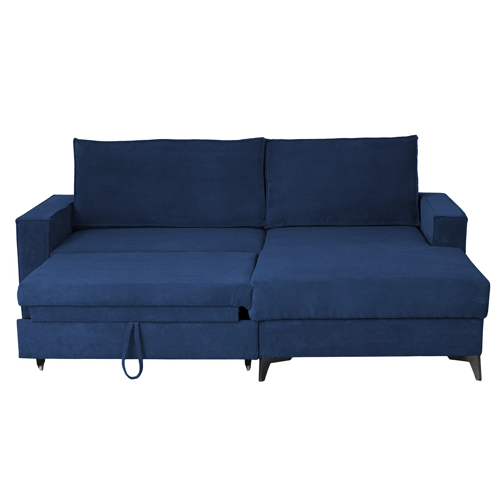 Coltar extensibil FREDERIC, cu arcuri si lada depozitare, colt dreapta, albastru, 235x160x95 cm [2]