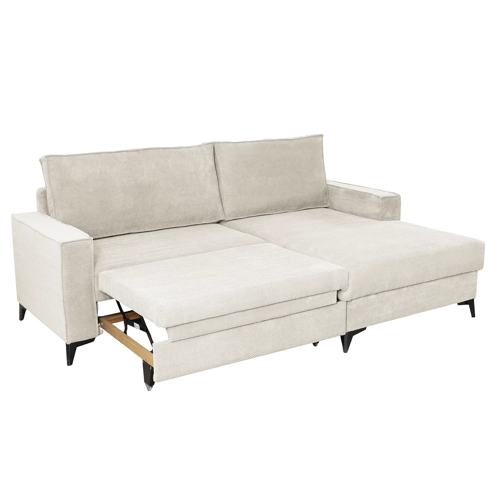 Coltar extensibil FREDERIC, cu arcuri si lada depozitare, colt dreapta, bej, 235x160x95 cm [4]
